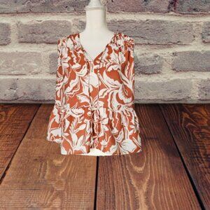 A NEW DAY WOMEN V-NECK FLORAL SLEEVELESS TOP - SIZE MEDIUM